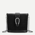 Romwe Buckle Detail Contrast Chain Bag