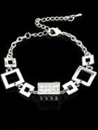 Romwe Diamond Square Chain Bracelet