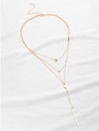 Romwe Double Bar Pendant Layered Necklace