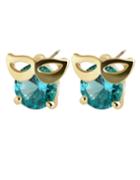 Romwe Blue Elegant Imitation Cz Crystal Owl Shape Small Ear Stud