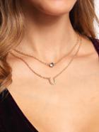 Romwe Crystal And Pave Horseshoe Pendant Row Link Necklace