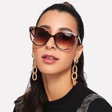 Romwe Cat Eye Leopard Frame Sunglasses