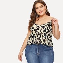 Romwe Plus Leopard Cami Top