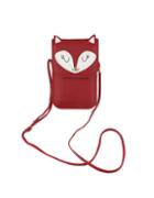 Romwe Red Cute Fox Pu Card Bag