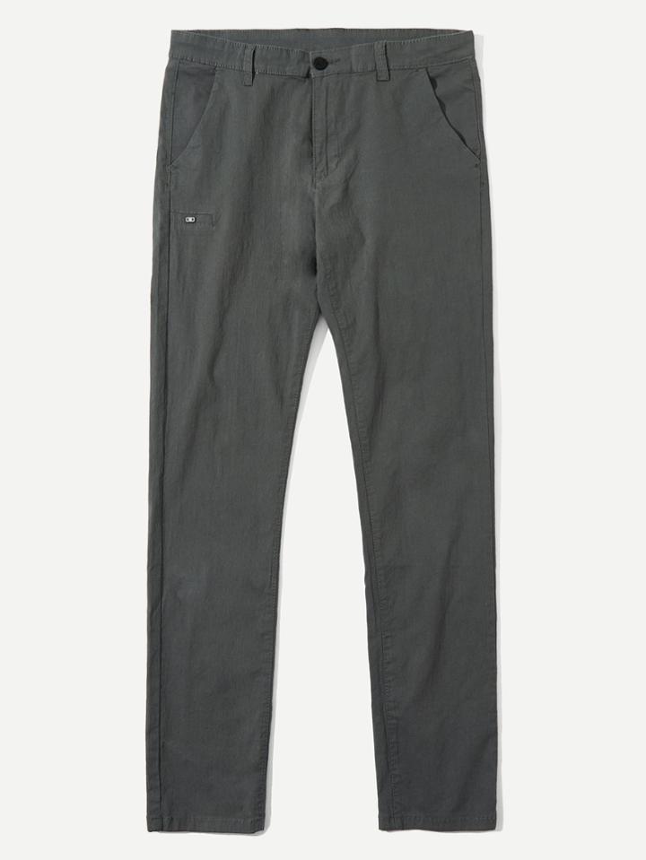 Romwe Contrast Trim Pockets Pants