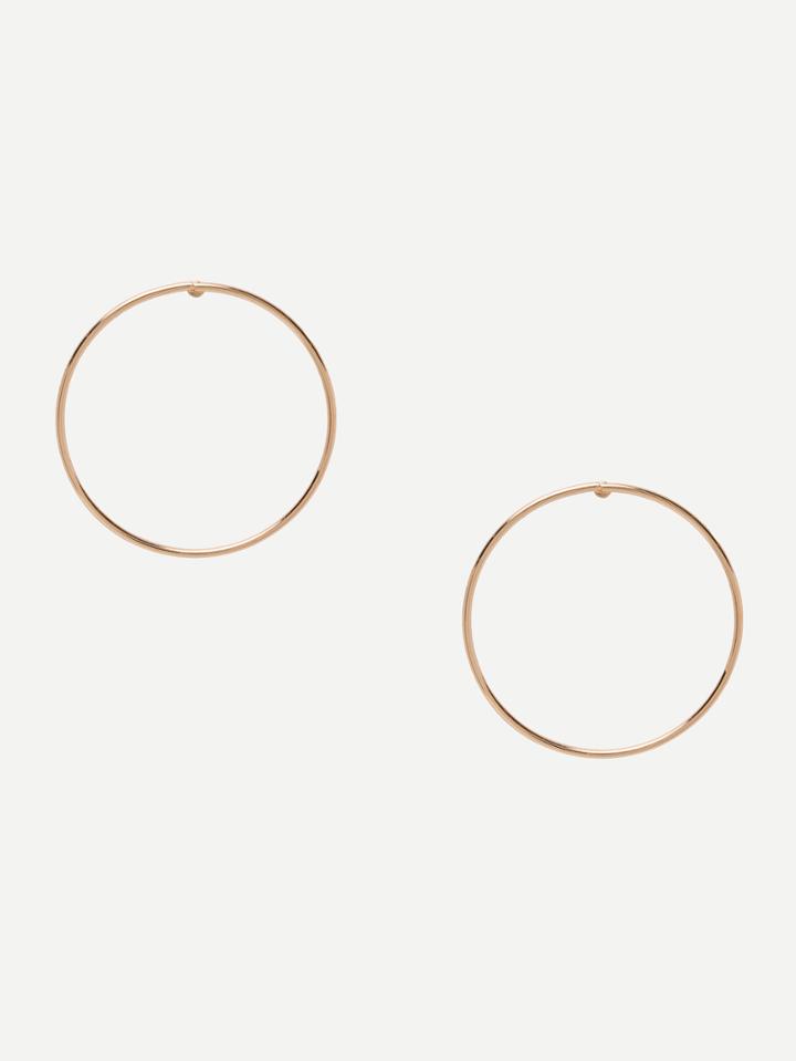 Romwe Golden Minimalist Geometric Earrings