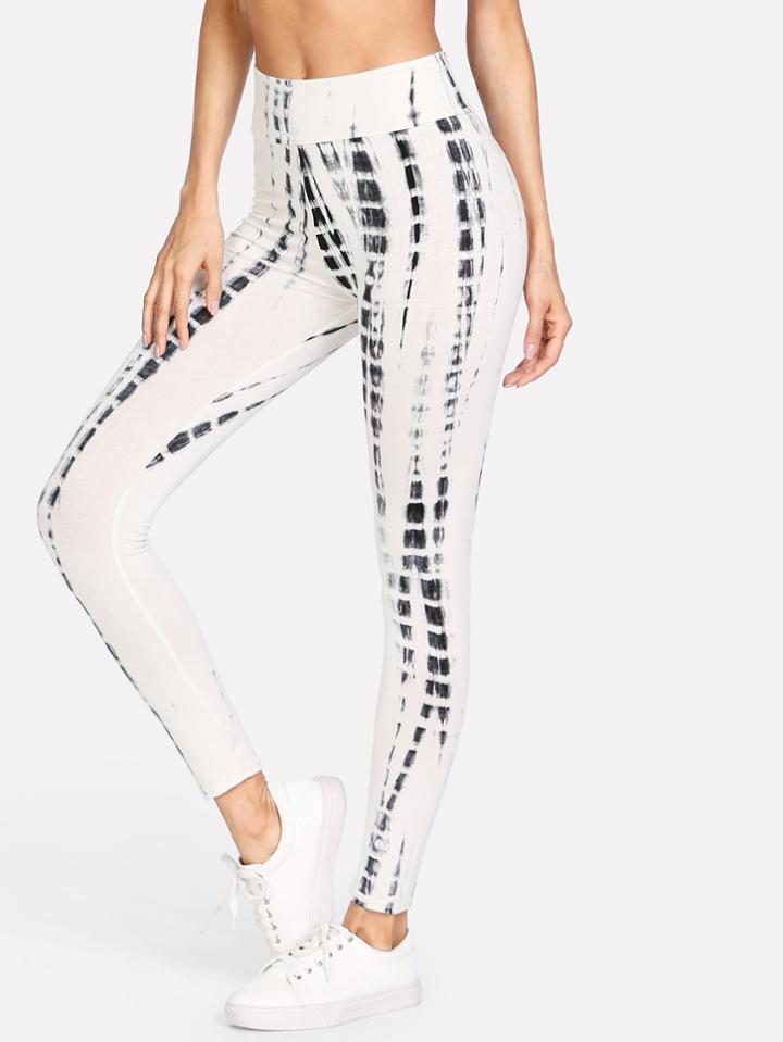 Romwe Tie Dye Skinny Leggings