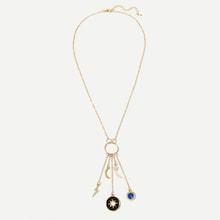 Romwe Moon & Round Detail Lariats Chain Necklace