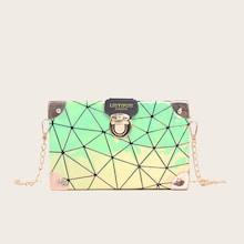 Romwe Structured Push Lock Chain Bag