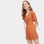 Romwe Button Front Knot Cuff Playsuit