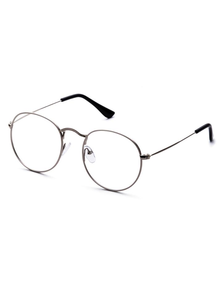 Romwe Silver Delicate Frame Clear Lens Glasses