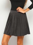 Romwe High Waist Pleated Skirt