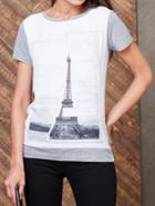Romwe Paris Eiffel Tower Print T-shirt