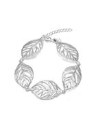 Romwe Leaf Design Charm Bracelet