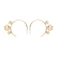 Romwe Metal Shell Decorated Open Hoop Earrings