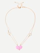 Romwe Golden Heart-shaped Pendant Necklace