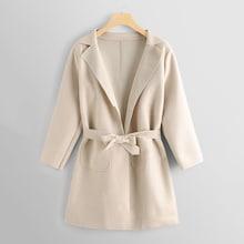 Romwe Notched Belted Pocket Detail Outerwear