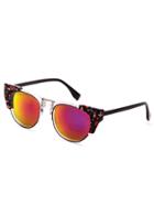 Romwe Clear Frame Purple Cat Eye Sunglasses