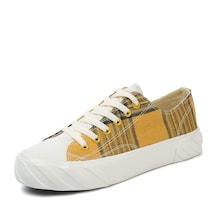 Romwe Plaid Detail Lace-up Canvas Sneakers