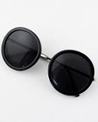 Romwe Black Round Lenses Sunglasses