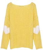 Romwe Romwe Heart-shaped Elbow Patch Knitted Jumper