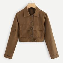 Romwe Pocket Decoration Utility Jacket