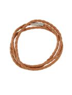 Romwe Brown Color Braided Pu Leather Wrap Bracelets