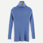 Romwe High Neck Fitted Solid Jumper