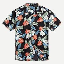 Romwe Guys Button Up Tropical Print Top