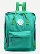 Romwe Green Double Handle Square Canvas Backpack
