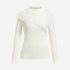 Romwe Lace Applique Slim Fitted Ribbed Jumper