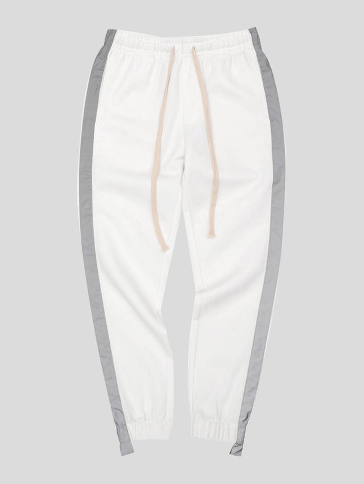 Romwe Tape Detail Drawstring Pants