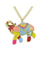 Romwe Dripping Glaze Mascot Elephant Necklace