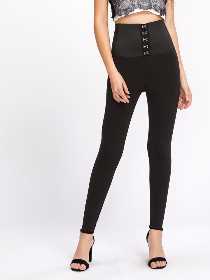 Romwe High Rise Corset Leggings