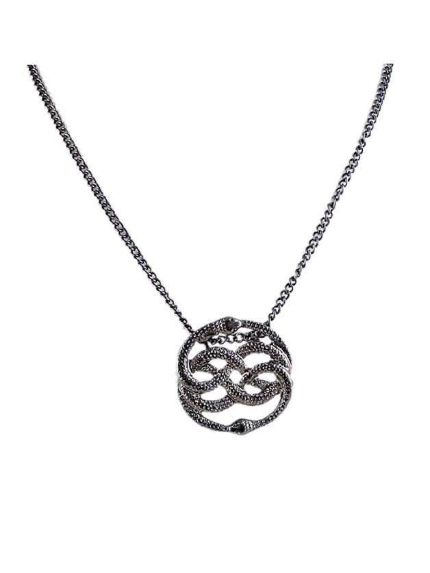 Romwe Gunblack Two  Snake Pendant Necklace