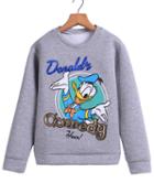 Romwe Donald Duck Print Grey Sweatshirt