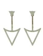 Romwe Silver Plated Triangle Hanging Stud Daily Wear Earrings