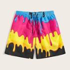 Romwe Guys Colorful Drawstring Waist Bermuda Shorts