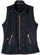Romwe Sleeveless Pockets Zip Embellished Navy Coat