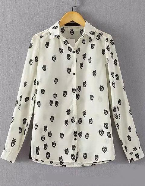 Romwe Lapel Pastel Floral Print Blouse