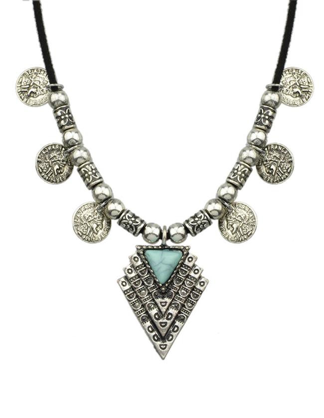 Romwe Atsilver Charms Women Necklace