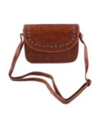 Romwe Brown Pu Leather Small Handbag