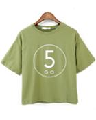 Romwe Geometric Print Green T-shirt