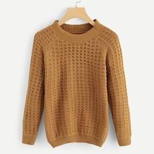 Romwe Plaid Solid Sweatshirt