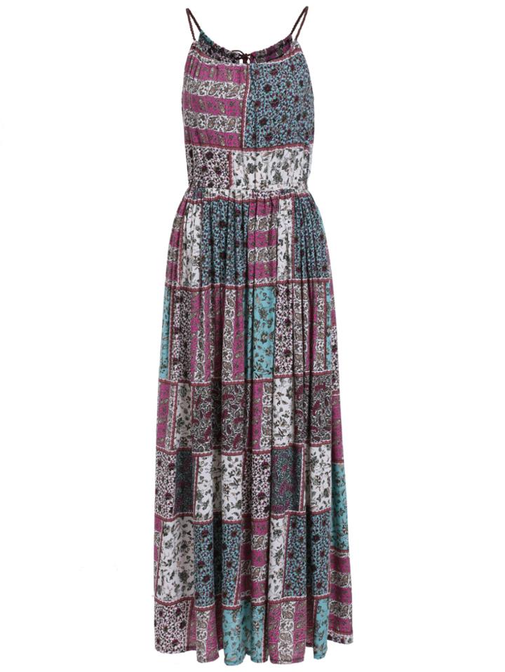 Romwe Spaghetti Strap Tribal Print Maxi Dress