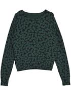 Romwe Heart Print Buttons Green Coat