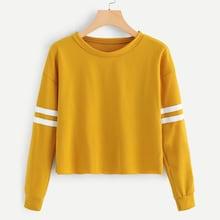 Romwe Plus Striped Round Neck Sweatshirt