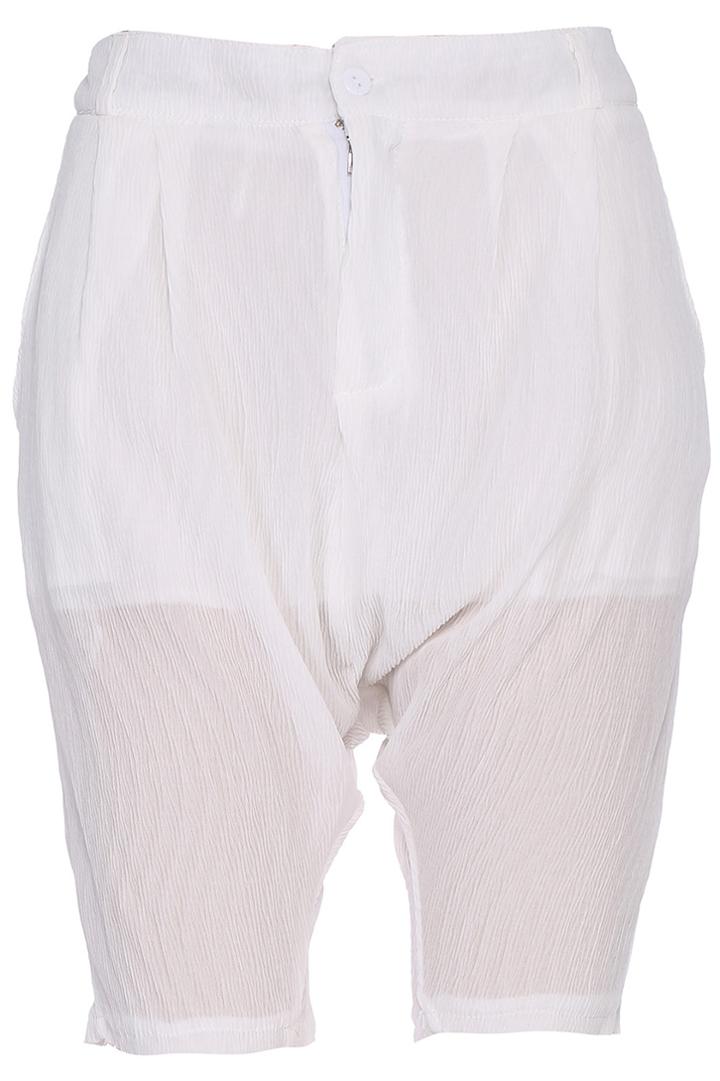Romwe Romwe Buttoned White Harem Pants