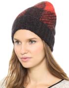 Romwe Flange Knit Black And Red Hat