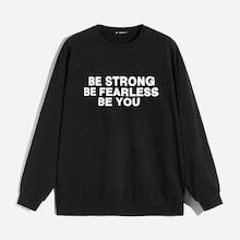 Romwe Guys Slogan Print Sweatshirt